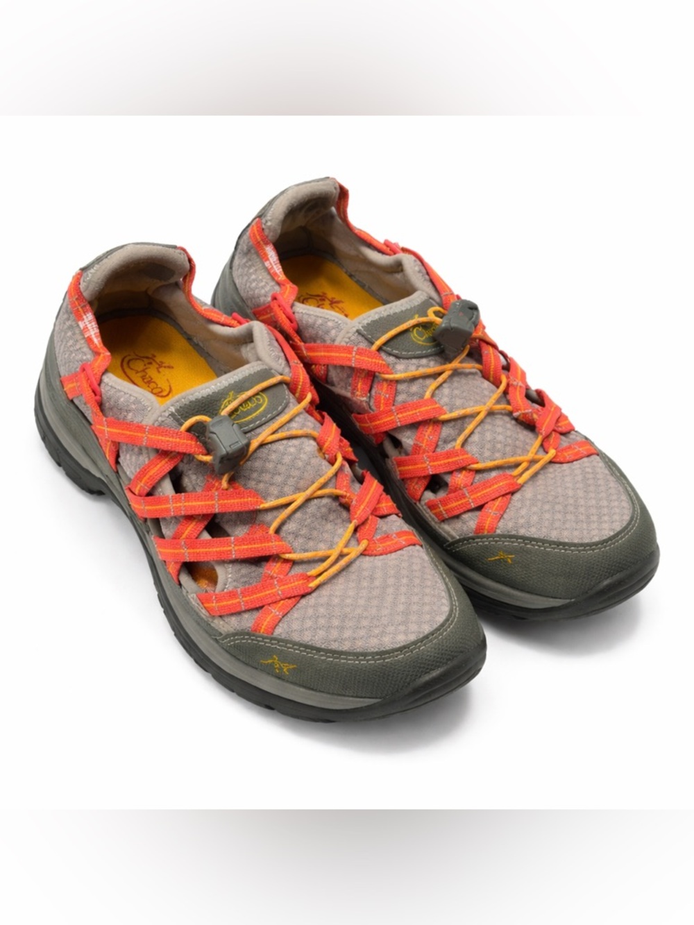 Chaco hiking water & Trail closed toe hybrid shoe sandal gray coral size 8.5